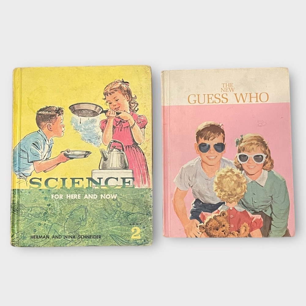 Vintage Childrens Books Guess Who Science For Here And Now Homeschool Class 50s